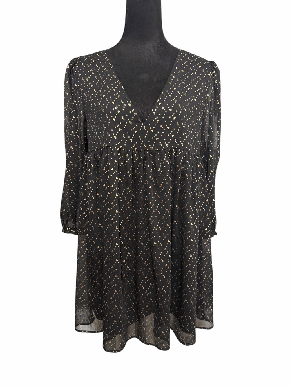 Sunday Best Jinx Long Sleeve Mini Babydoll Dress Black - Picture 2 of 9